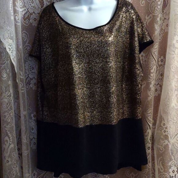New‎ ING+ Women's Size 3X Top festive metallic glitter holiday party night out - Picture 1 of 9